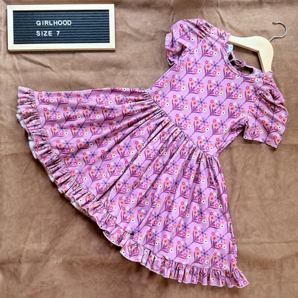 Girlhood Purple Floral Twirl Dress